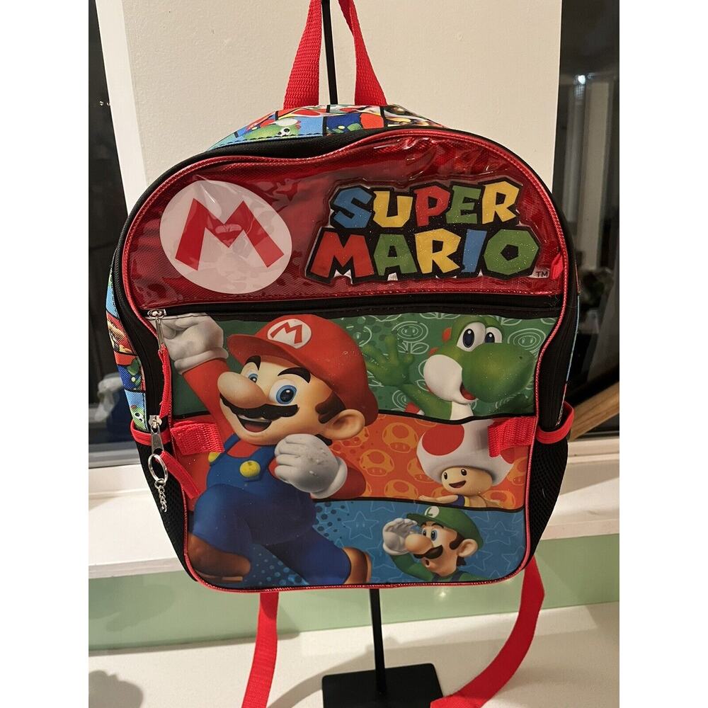 Super Mario Nintendo BackPack Book Bag Yoshi Luigi Mario Toad Red 5” Tall